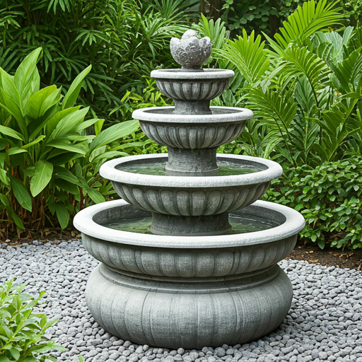 Classic tiered garden fountain